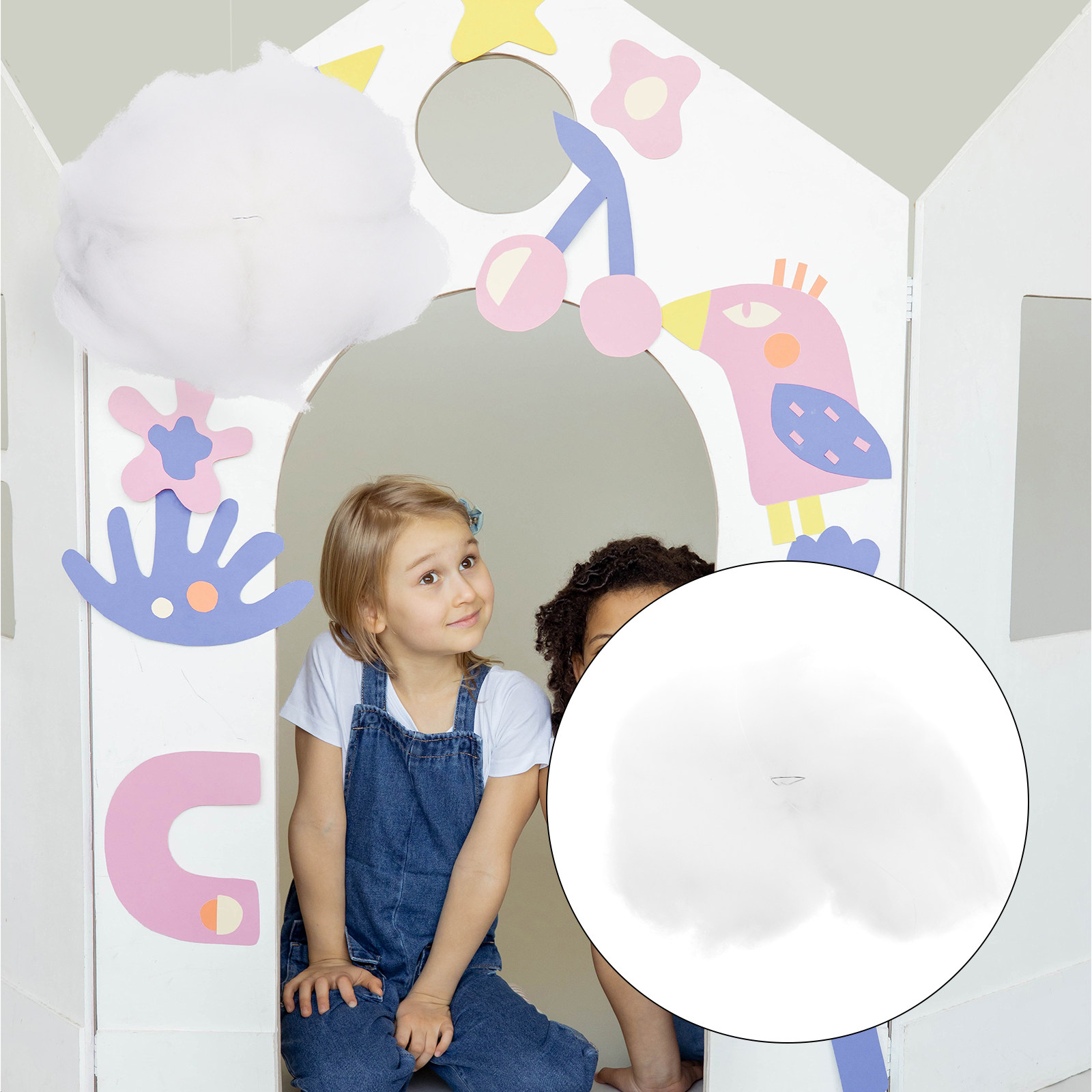 4個入りリアルな綿雲の吊り下げ飾り、保育園の装飾、ベビーシャ - Baby Nursery Light Fixture のレビューと価格