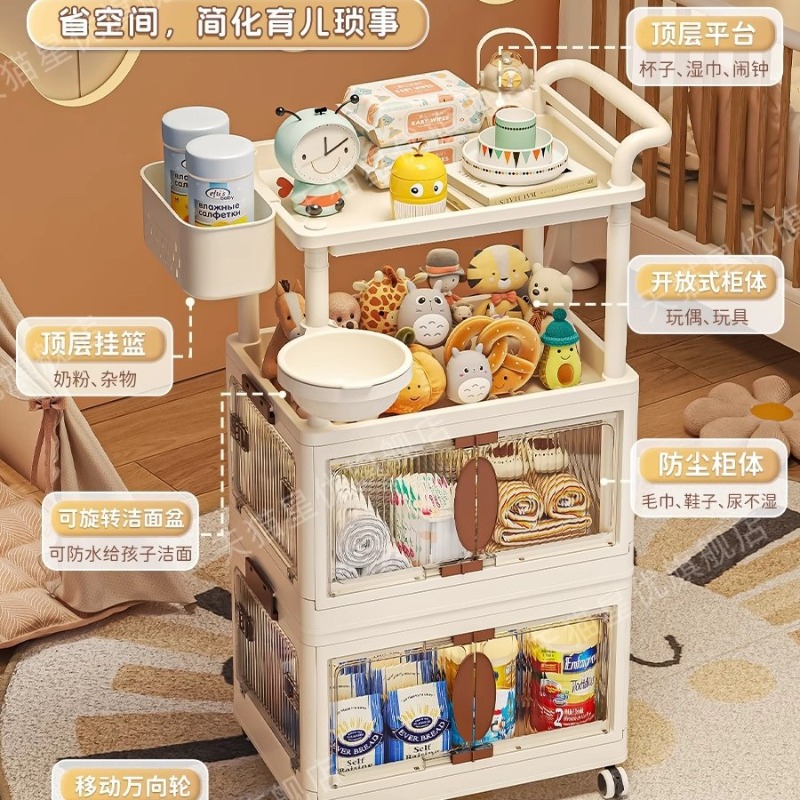 多層ベビー用品収納カート、移動式授乳台、保育園用多機能収納棚 - Baby Nursery Shelves のレビューと価格