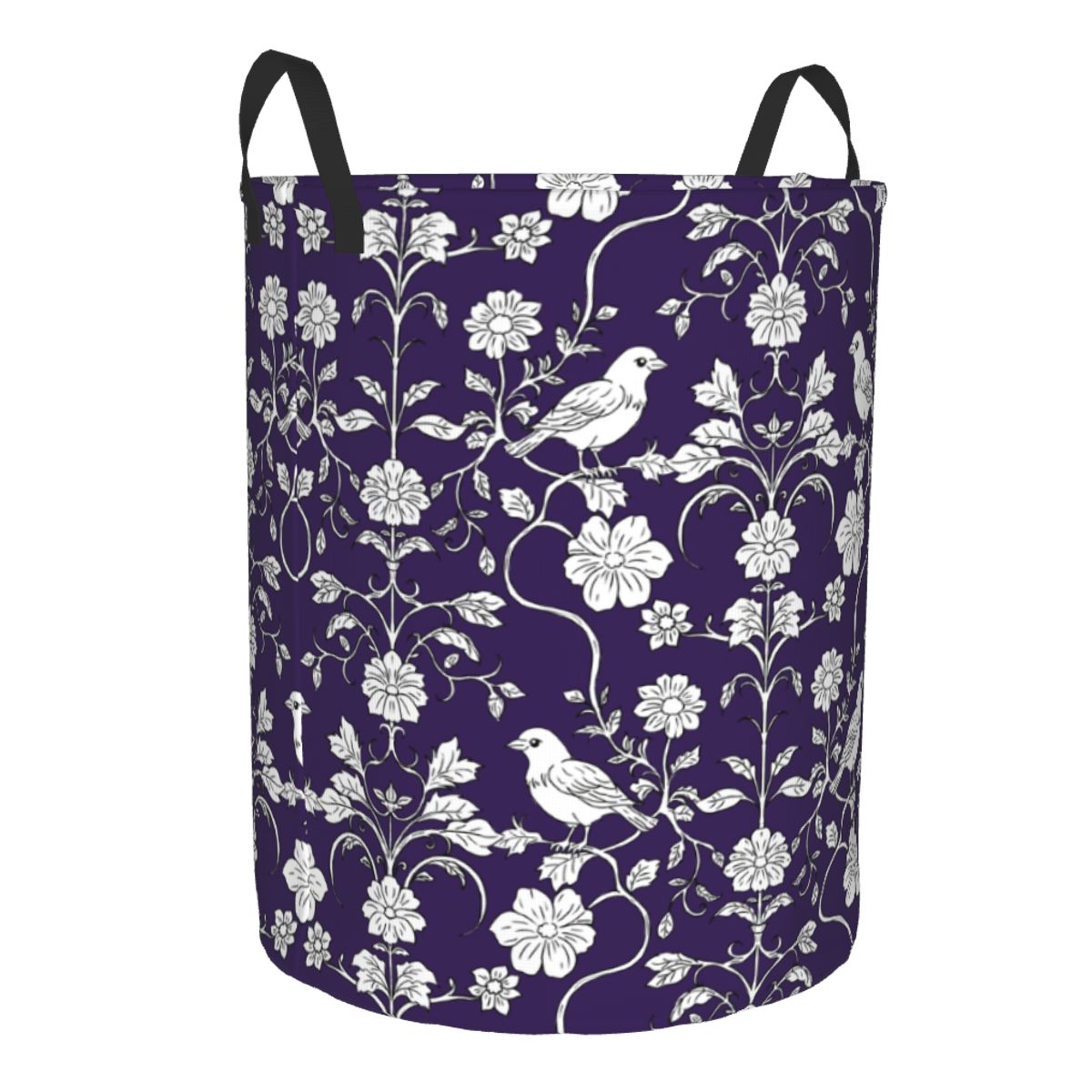 鳥と花柄のランドリーバスケット、折りたたみ式ベビーハンパー、 - Baby Nursery Laundry Basket のレビューと価格