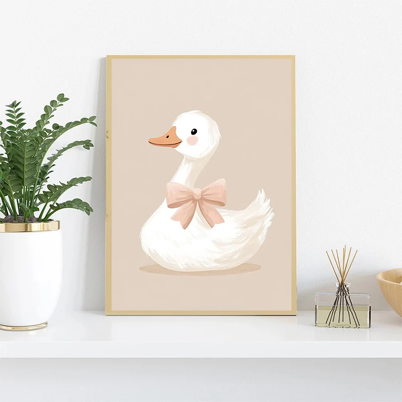 かわいい水彩ユニコーンマーメイドラマガチョウ鹿クマポスターキ - Baby Nursery Wall Art のレビューと価格