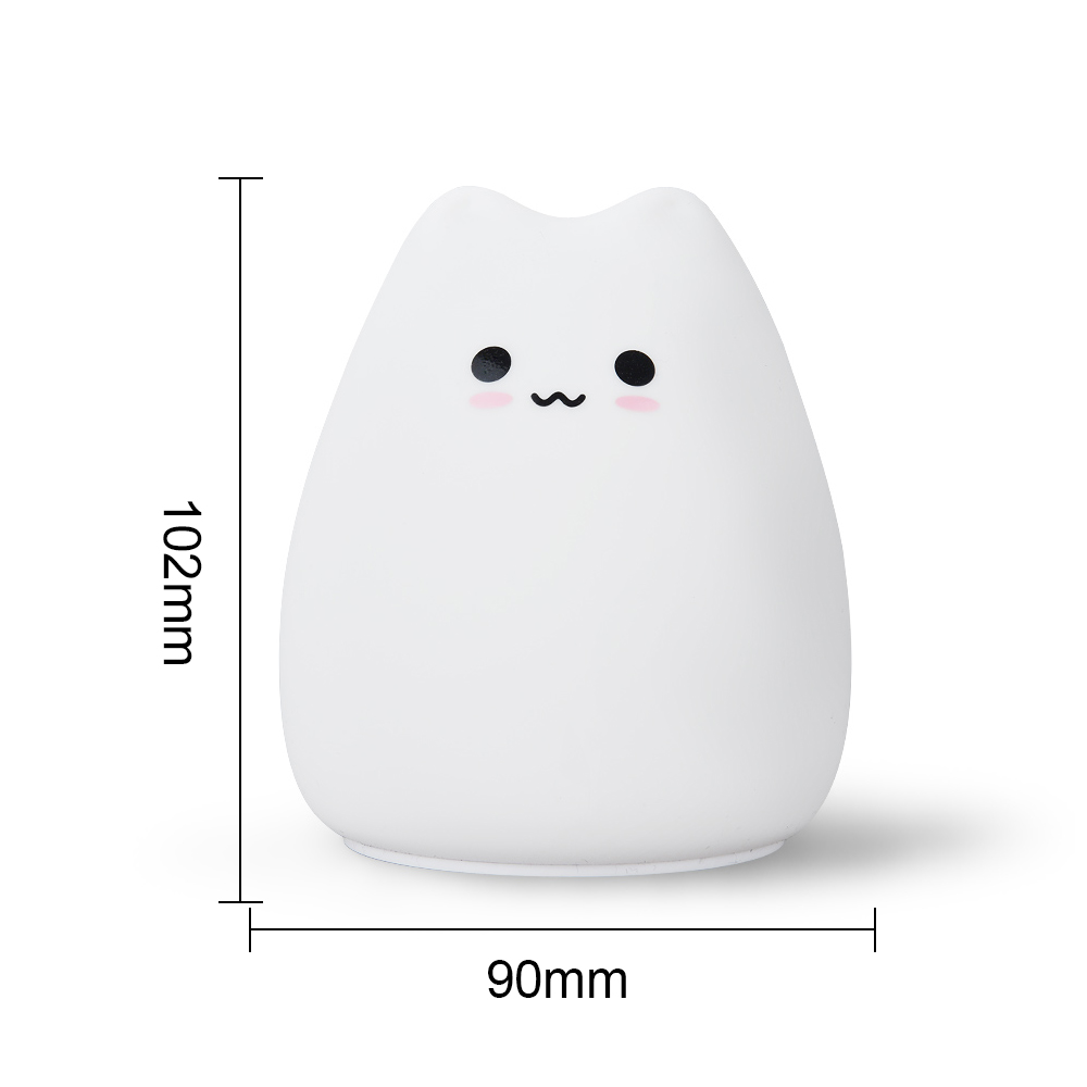 かわいい猫ナイトライトベビーキッズ漫画 7 色シリコーン睡眠 - Baby Nursery Egg Light のレビューと価格