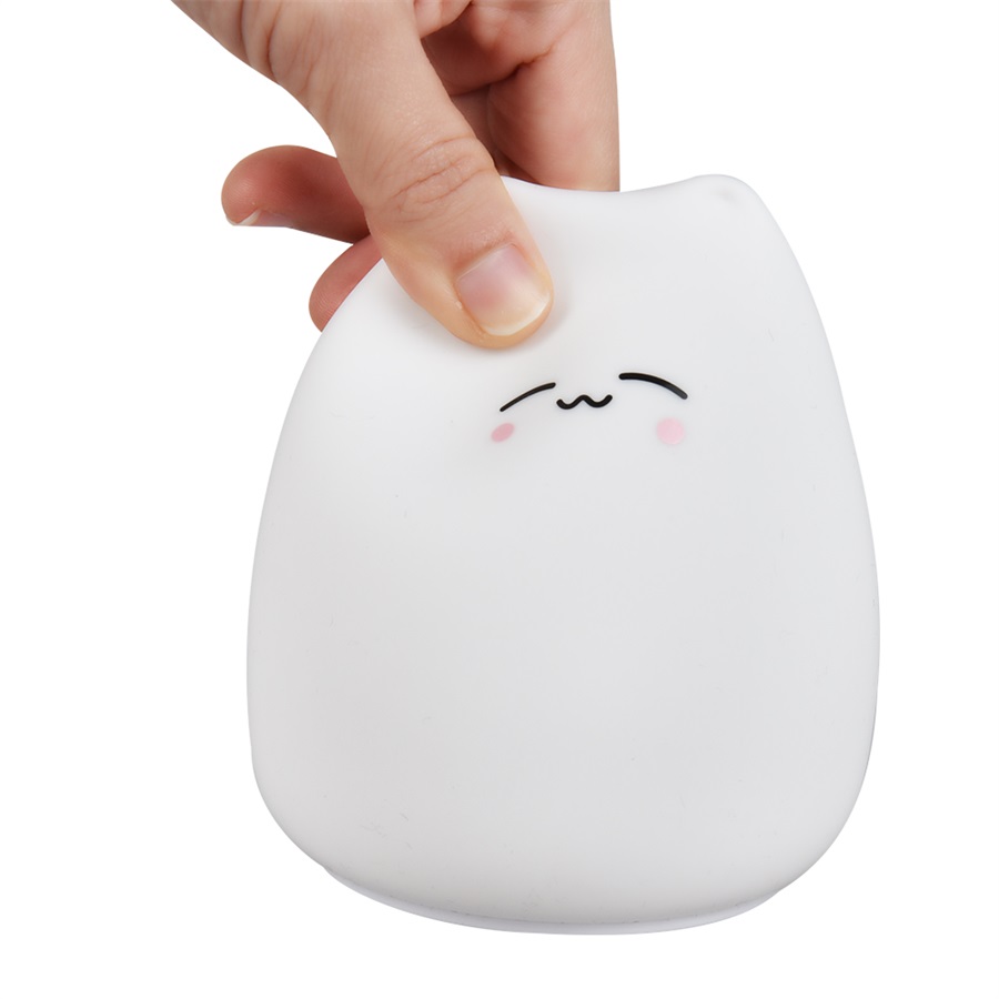 かわいい猫ナイトライトベビーキッズ漫画 7 色シリコーン睡眠 - Baby Nursery Egg Light のレビューと価格