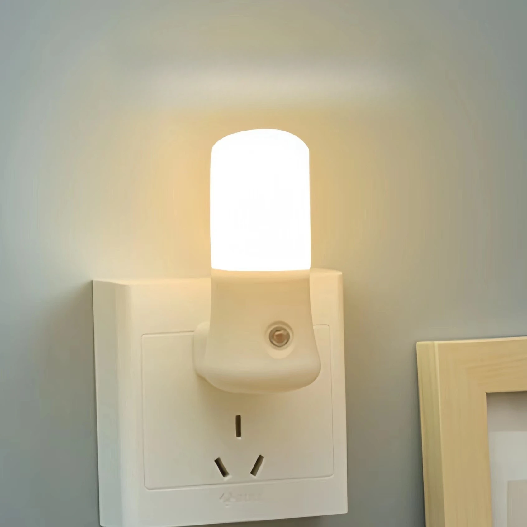 LEDナイトライト ホワイト EU/USプッシュボタンスイッ - Baby Nursery Egg Light のレビューと価格