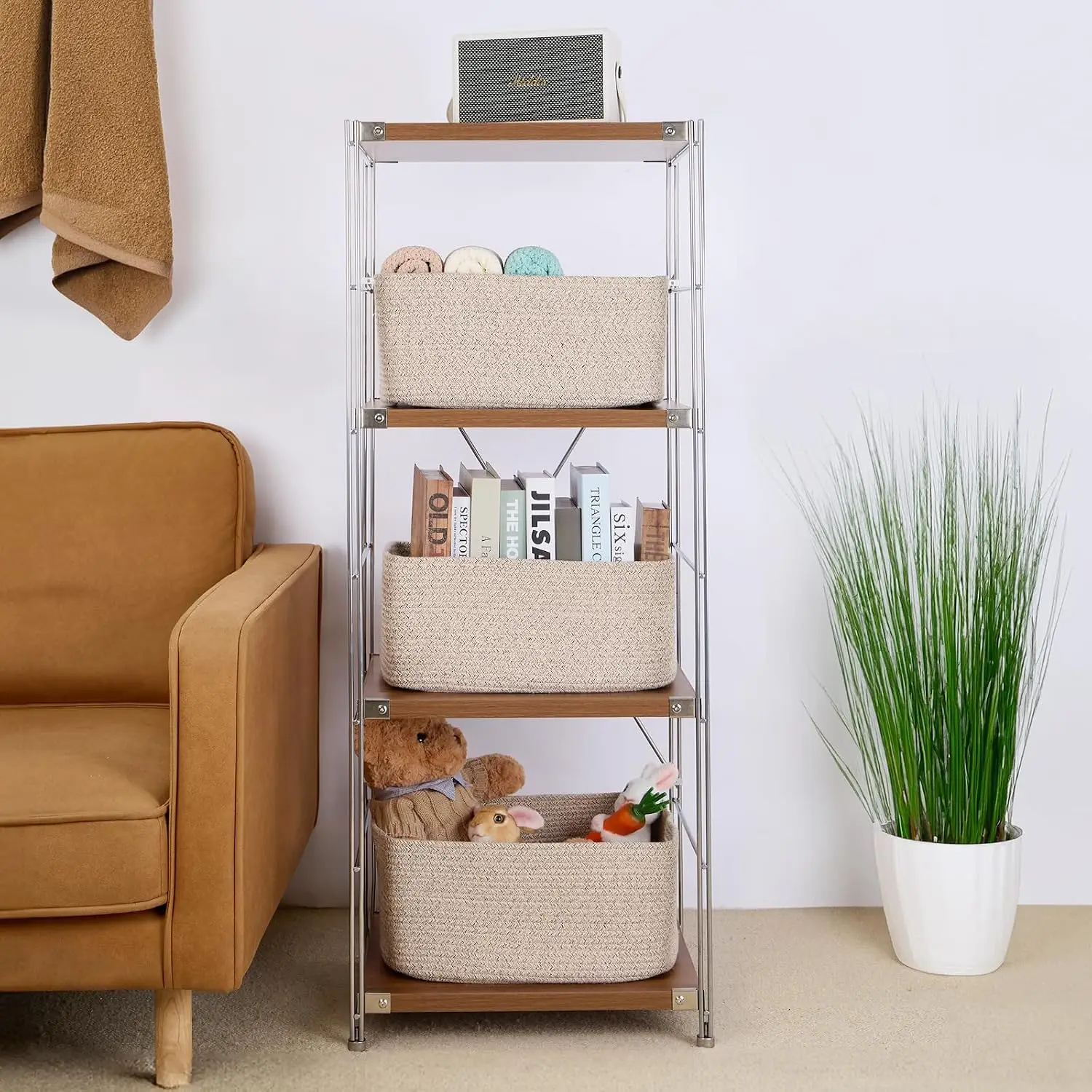 棚用大型収納バスケット、衣類、毛布、タオル用のクローゼットオ - Baby Nursery Shelves のレビューと価格