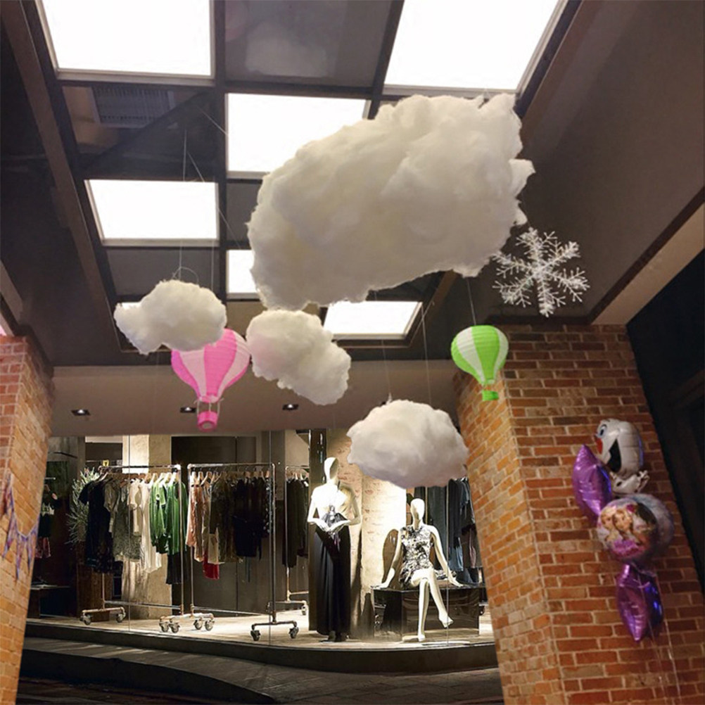 1個入り 可愛い雲型の吊り下げ飾り コットン風雲飾り 子供部 - Baby Nursery Light Fixture のレビューと価格