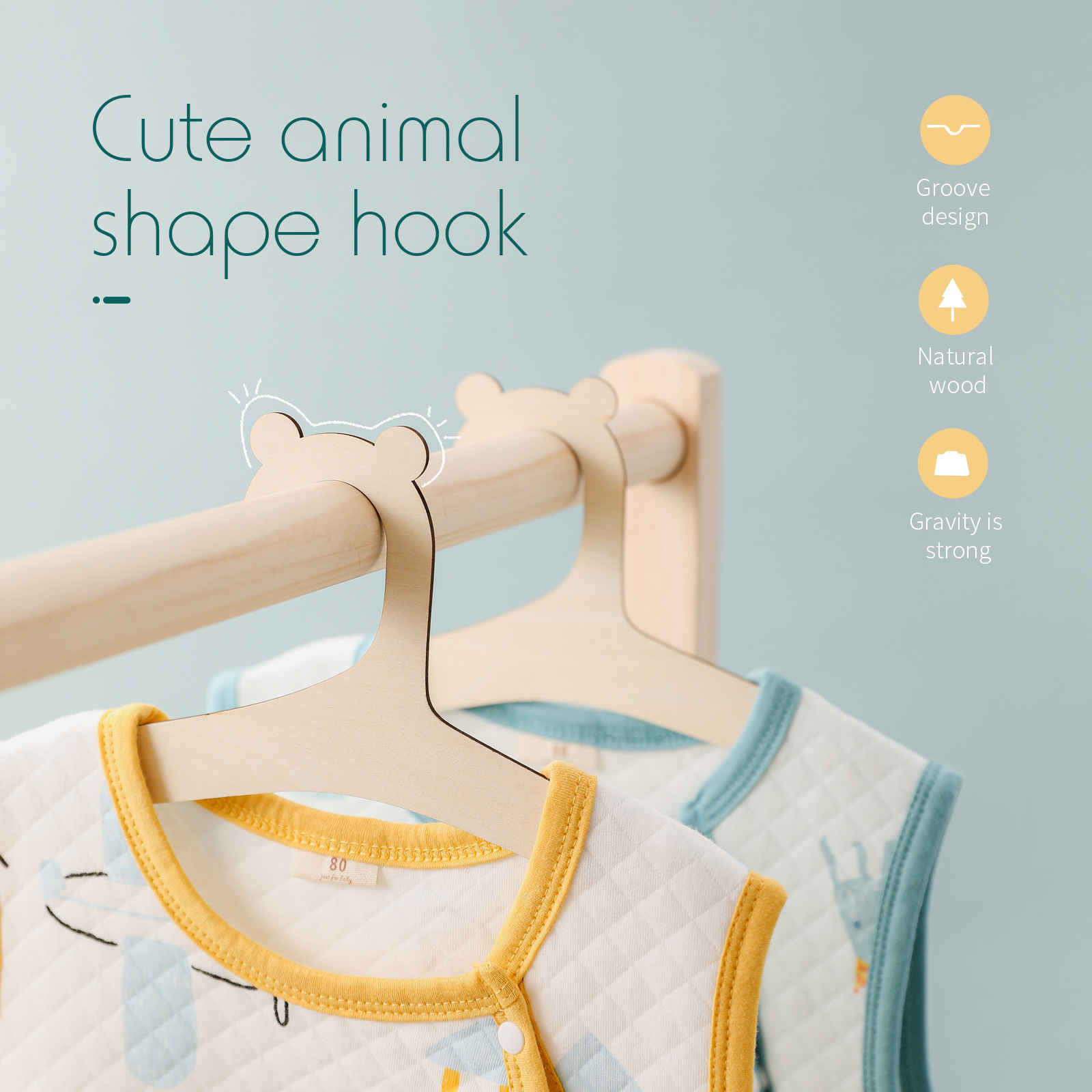 5/10 個木製ベビーハンガー子供服収納ハンガー保育園用子供 - Baby Nursery Uniform のレビューと価格