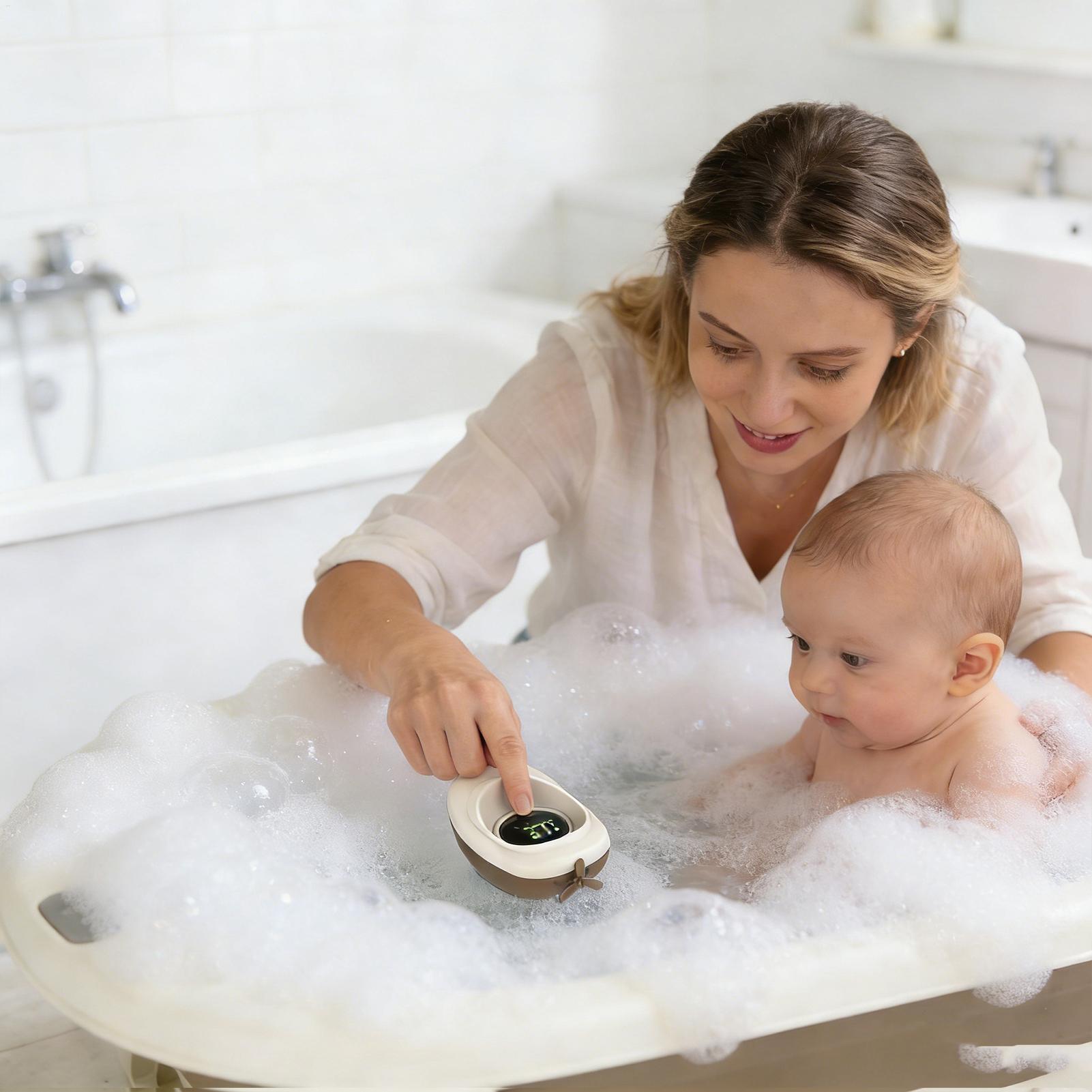 バス温度計フローティングスマートデジタル小型ボート浴槽温度モ - Baby Nursery Temperature のレビューと価格