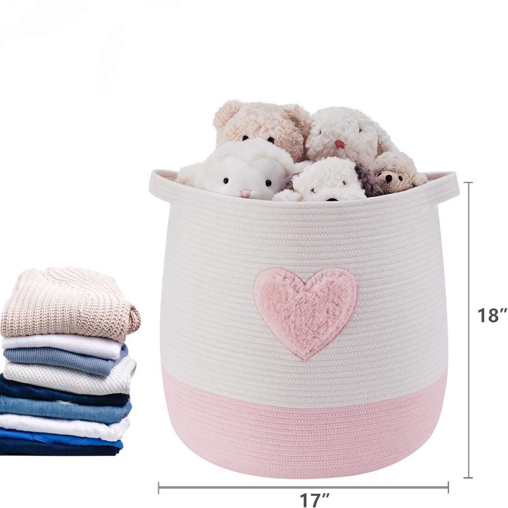 ピンクのランドリーバスケット、子供用女の子用ブランケットバス - Baby Nursery Girl のレビューと価格