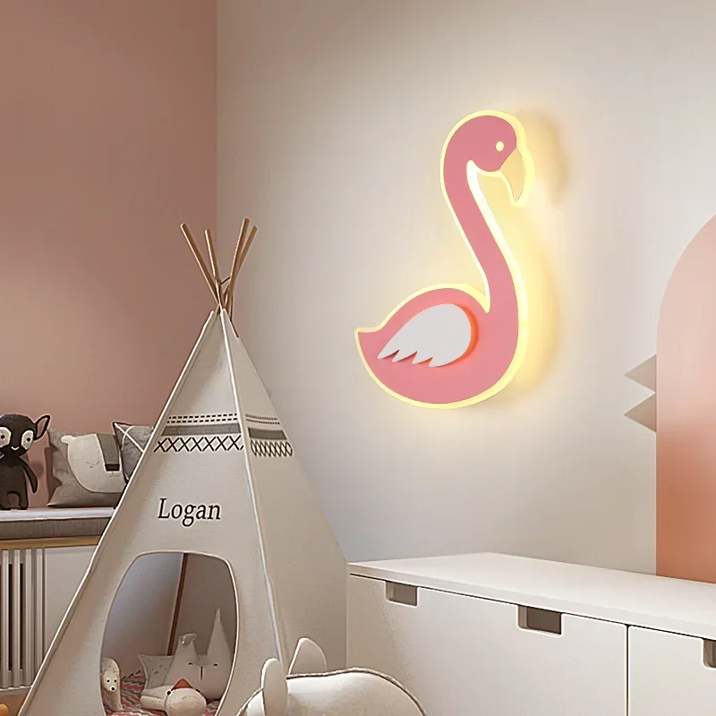 フラミンゴ LED ウォールランプ、北欧メタル燭台、保育園ダ - Baby Nursery Light Fixture のレビューと価格