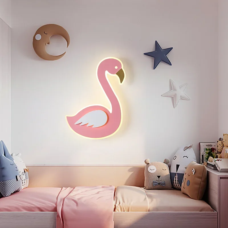 フラミンゴ LED ウォールランプ、北欧メタル燭台、保育園ダ - Baby Nursery Light Fixture のレビューと価格