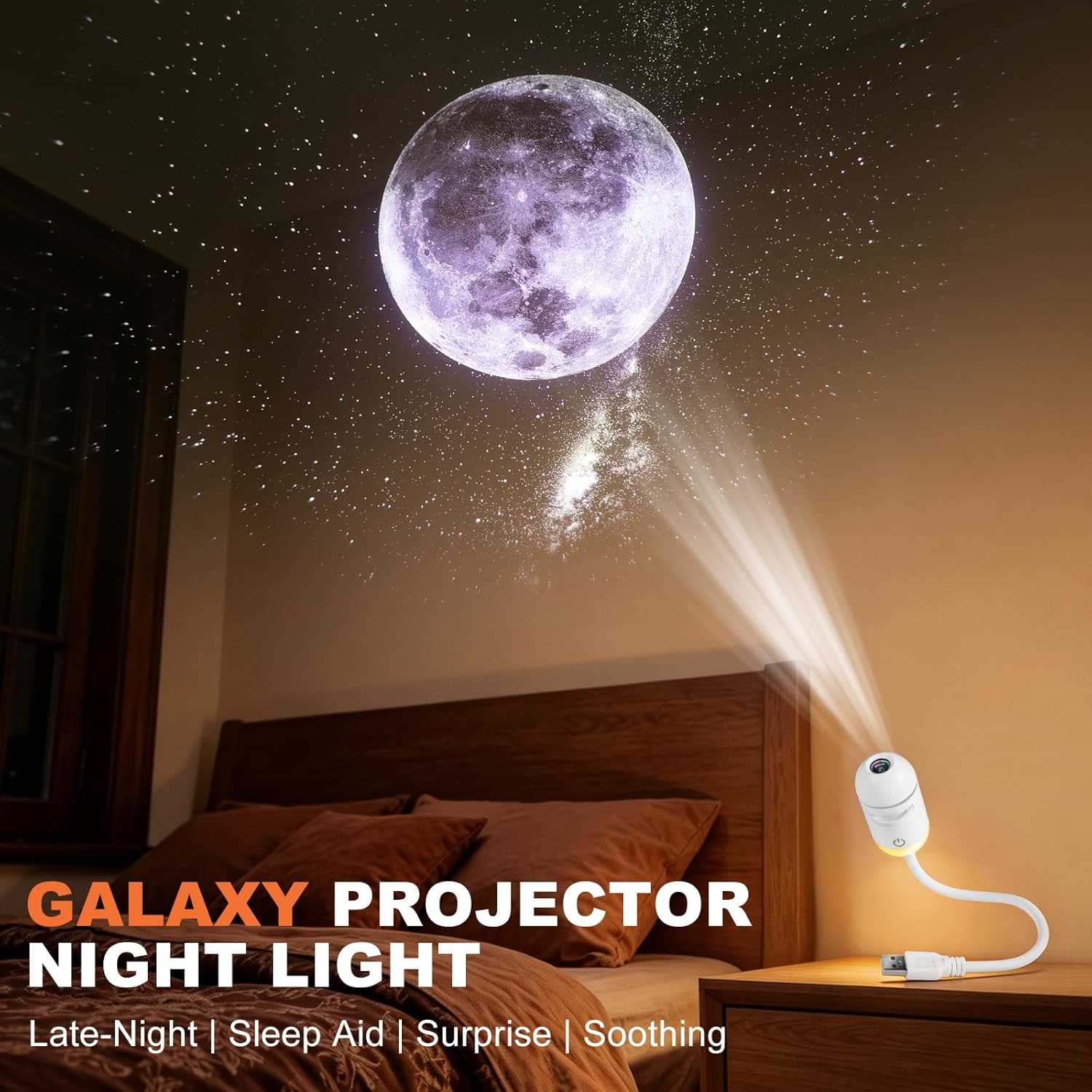 2-in-1 ミニギャラクシースタープロジェクターナイトライ - Night Light Projector Stars のレビューと価格