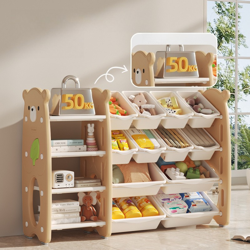 子供用おもちゃ収納キャビネット 家庭用大容量本おもちゃ収納ボ - Baby Nursery Shelves のレビューと価格