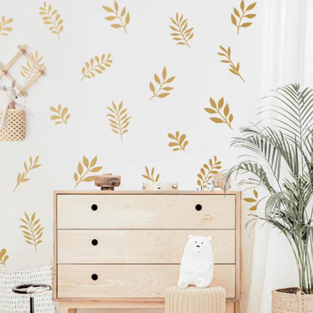 41 個植物の葉の壁のステッカープレイルーム寝室自然植物木の - Baby Nursery Furniture のレビューと価格