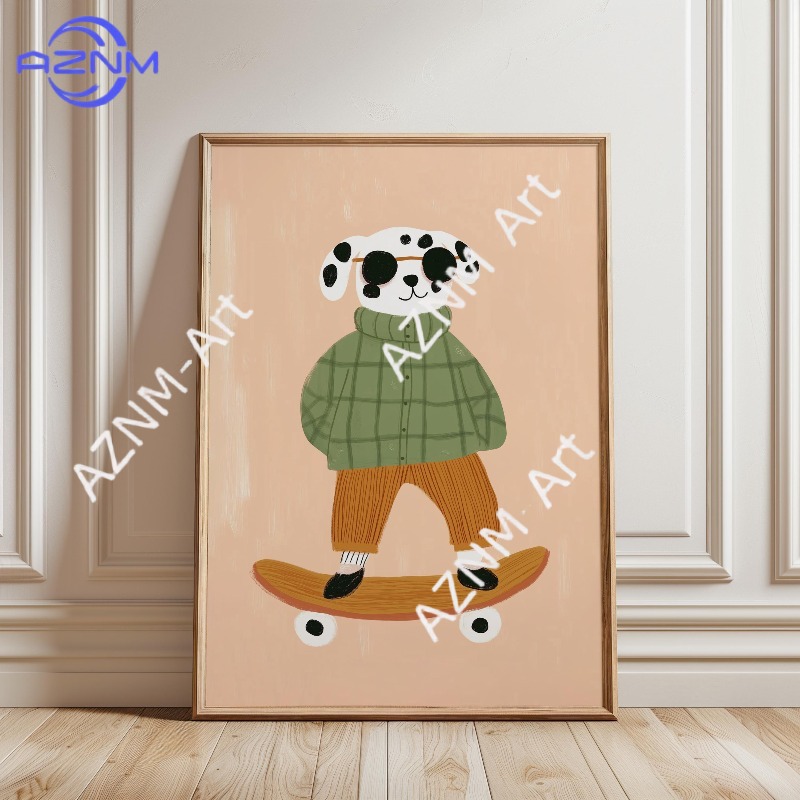 1PC 面白い動物スケートボードポスタートレンディなガチョウ - Baby Nursery Wall Art のレビューと価格
