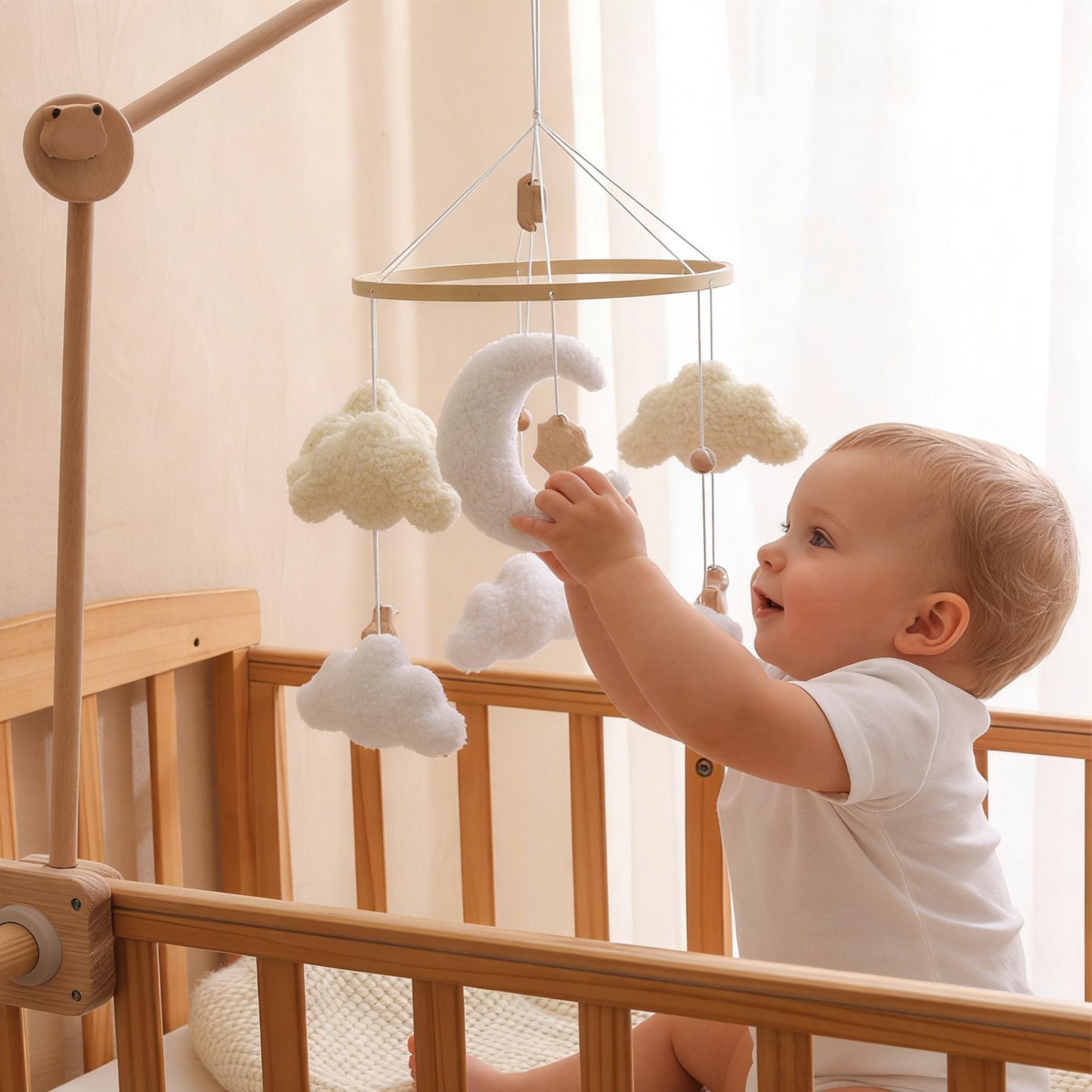 木製ベビーベッドモバイル、ベビーベッドベル、ガラガラおもちゃ - Baby Nursery Equipment のレビューと価格