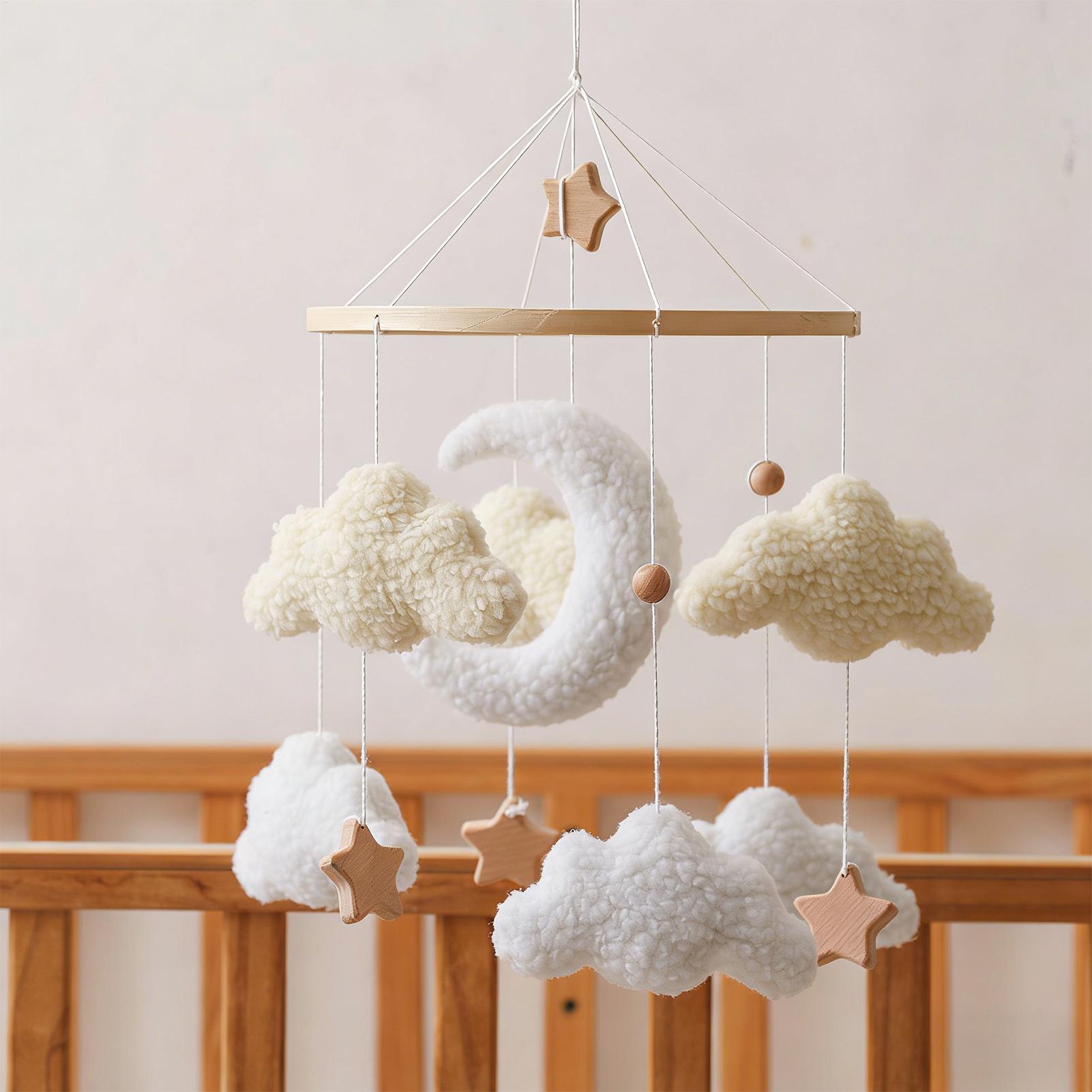 木製ベビーベッドモバイル、ベビーベッドベル、ガラガラおもちゃ - Baby Nursery Equipment のレビューと価格