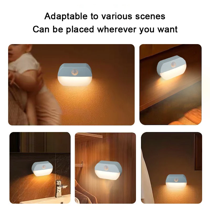 LED 人体感知ナイトライト寝室のベッドサイド通路ワードロー - Baby Nursery Egg Light のレビューと価格