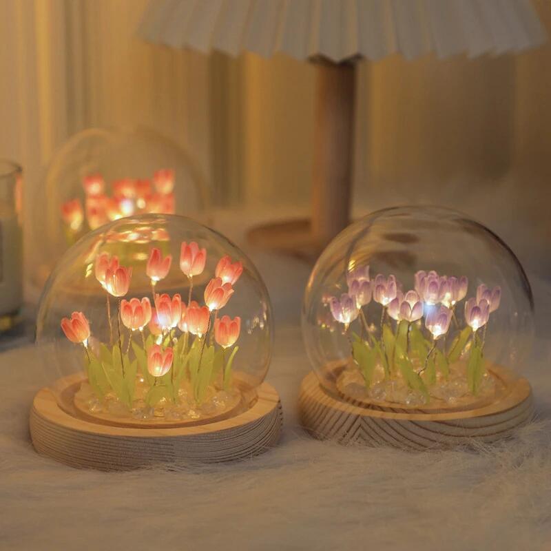 人工チューリップの花ナイトライト装飾品手作り DIY ベッド - Baby Nursery Egg Light のレビューと価格