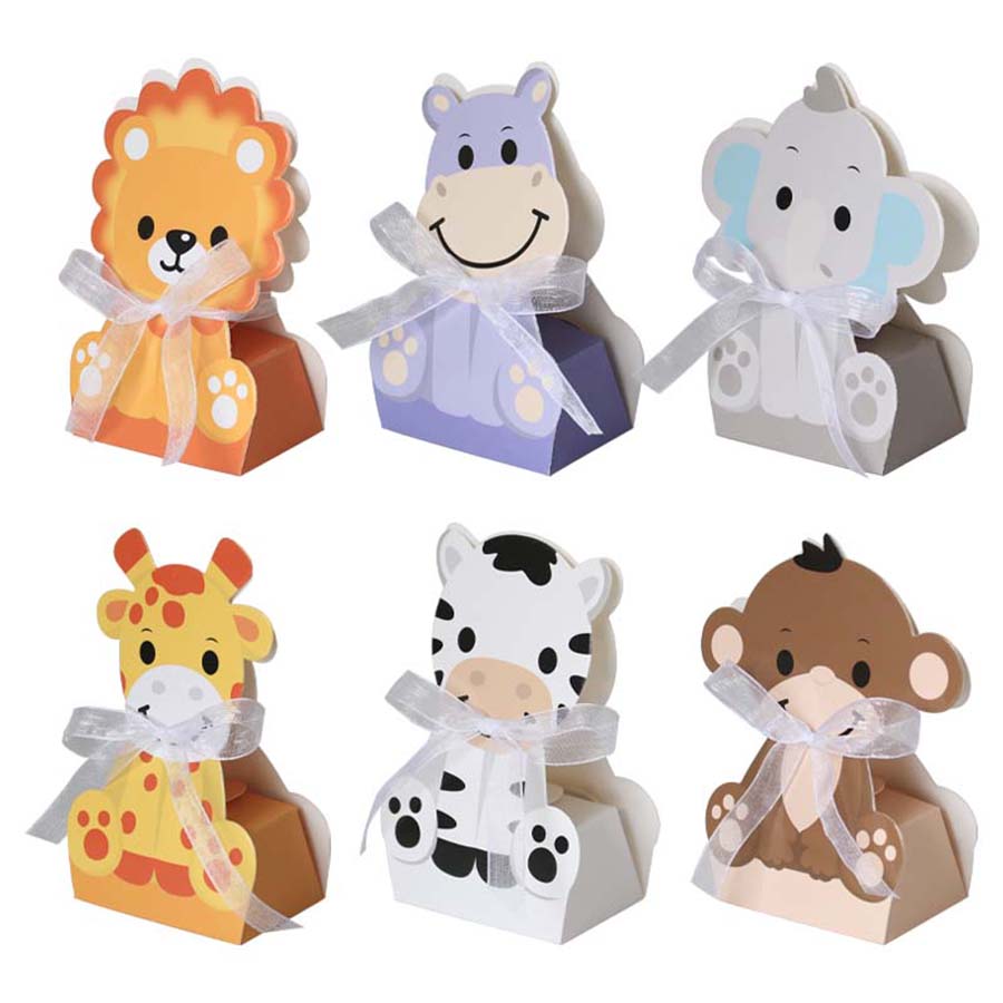 12 個サファリ動物好意ボックスジャングル動物パーティーギフ - Baby Nursery Jungle Theme のレビューと価格