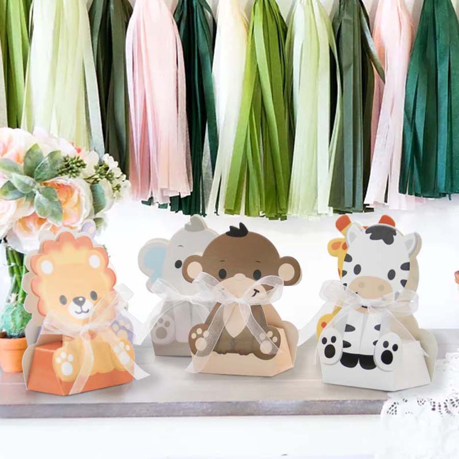 12 個サファリ動物好意ボックスジャングル動物パーティーギフ - Baby Nursery Jungle Theme のレビューと価格