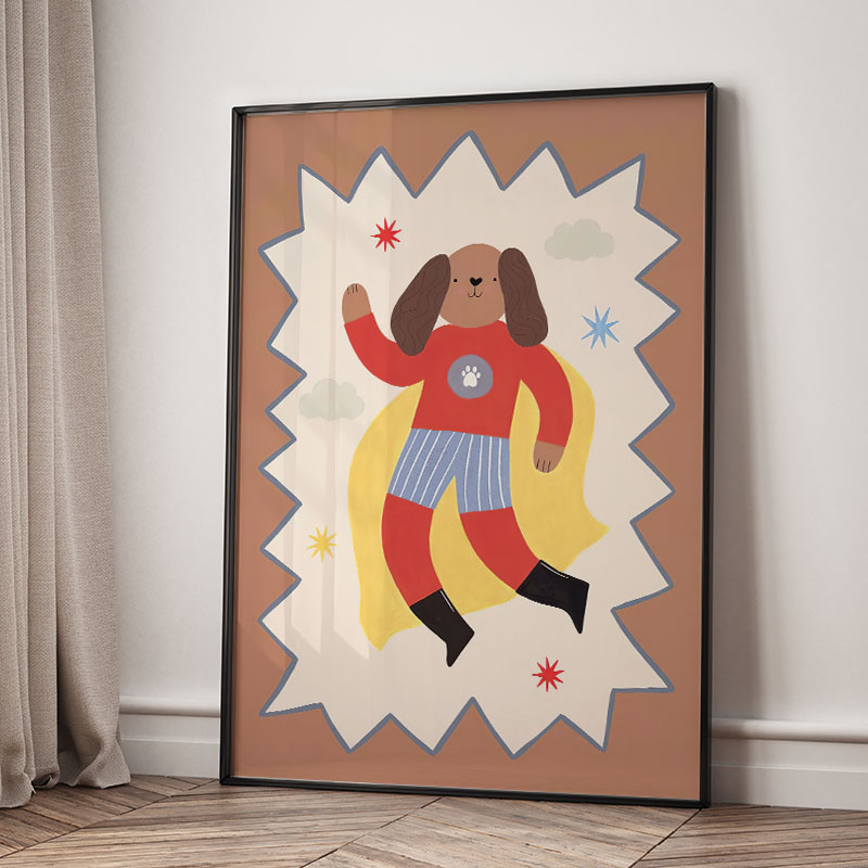 面白い漫画の超クールな子供部屋の壁飾りキャンバス絵画、クマ、 - Baby Nursery Wall Art のレビューと価格