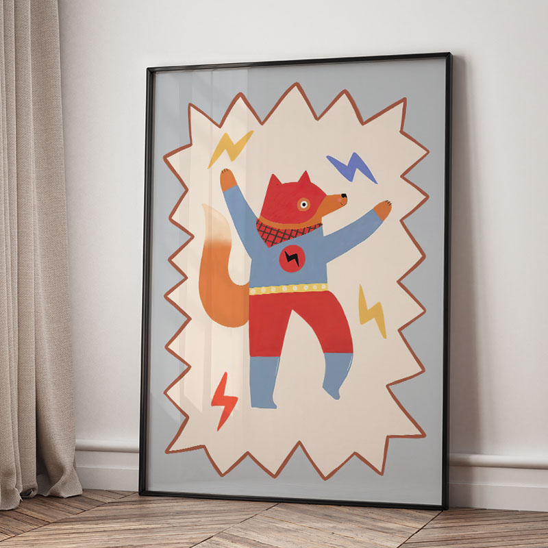 面白い漫画の超クールな子供部屋の壁飾りキャンバス絵画、クマ、 - Baby Nursery Wall Art のレビューと価格