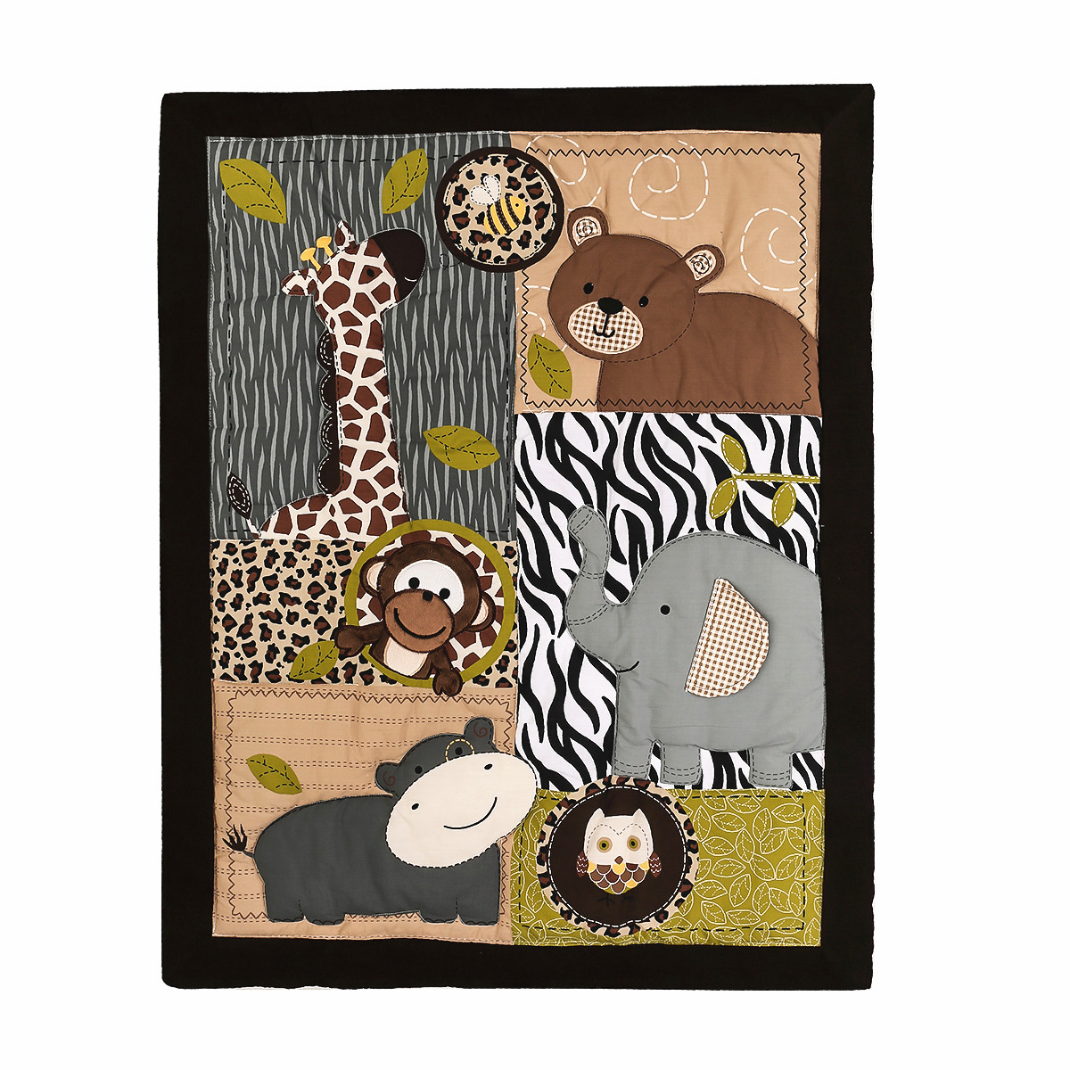 3点セット 刺繍入り 新生児用ベビーベッド寝具セット ベビー - Baby Nursery Jungle Theme のレビューと価格